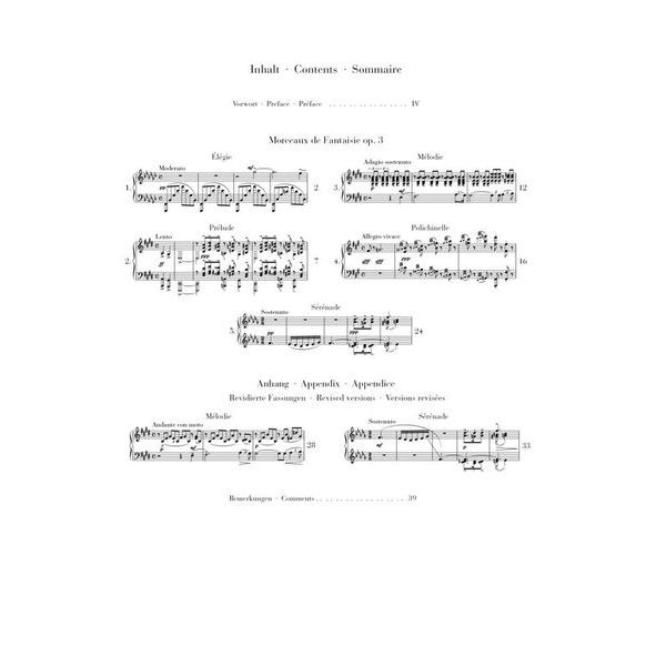 Henle Verlag Rachmaninow Morceaux opus 3