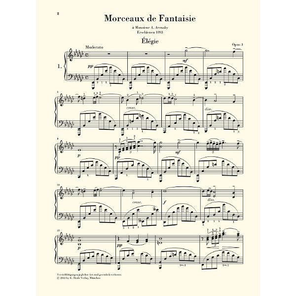Henle Verlag Rachmaninow Morceaux opus 3