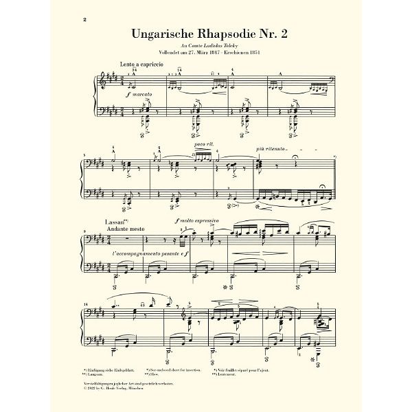 Henle Verlag Liszt Ungarische Rhapsodie 2
