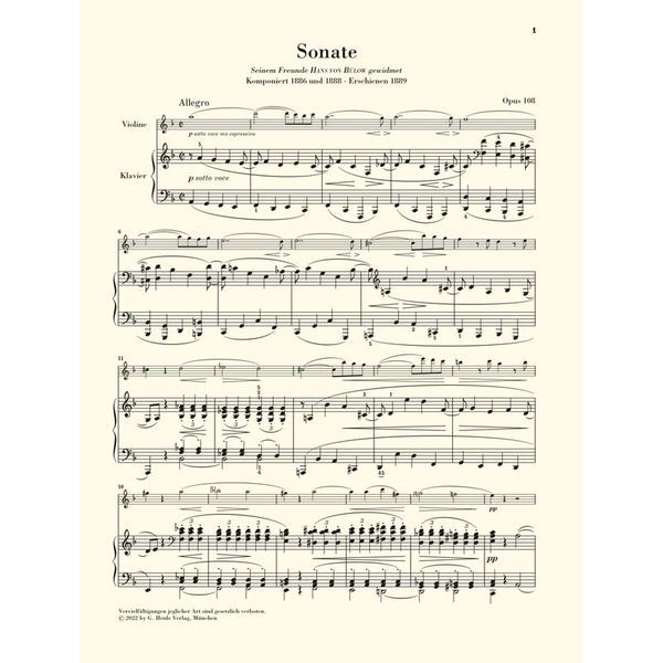 Henle Verlag Brahms Violinsonate d-moll