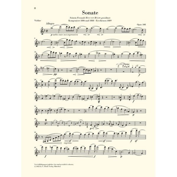 Henle Verlag Brahms Violinsonate d-moll