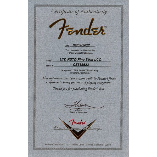 Fender Strat Roasted Pine CC ATGM LTD