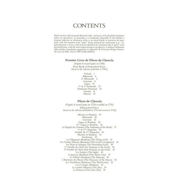 Dover Publications Rameau Complete Works