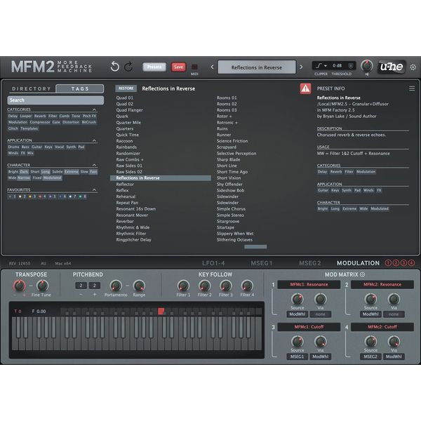u-he MFM2: More Feedback Machine