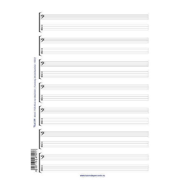 Tunesday Records Music Paper Sheet/Tab Bass – Thomann France