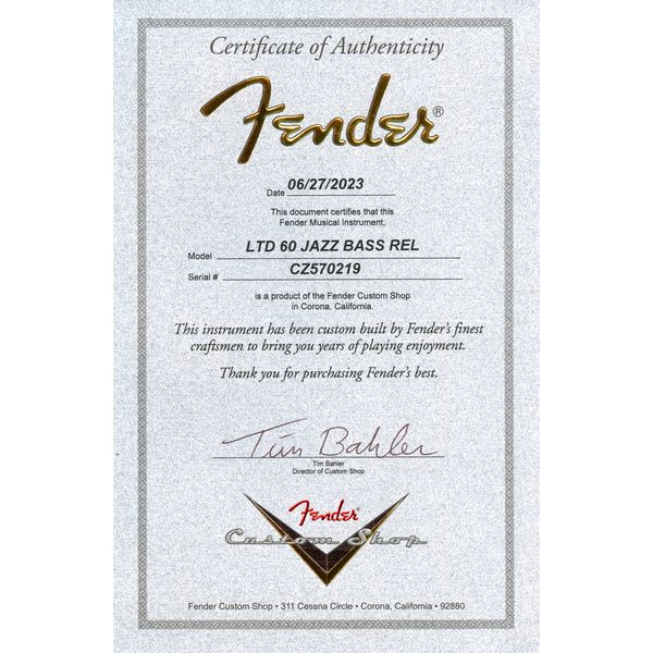 Fender 1960 Jazz Bass LTD Relic 3TS