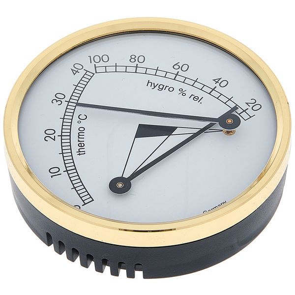 Analogue thermo-hygrometer with brass ring