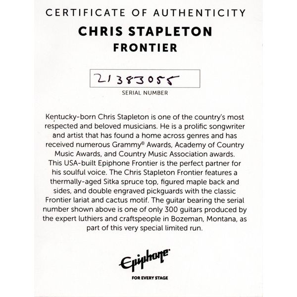 Epiphone Chris Stapleton Frontier