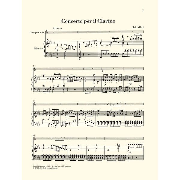 Henle Verlag Haydn Trompetenkonzert Es-dur