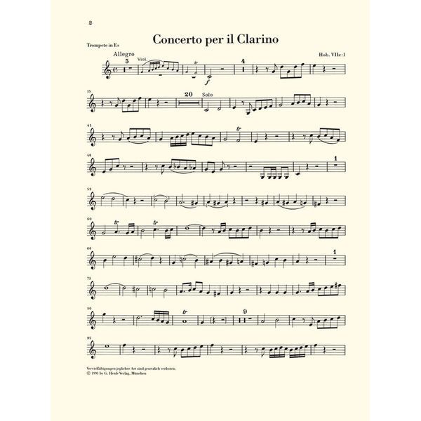 Henle Verlag Haydn Trompetenkonzert Es-dur