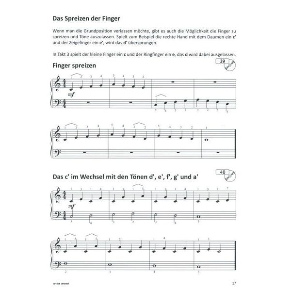 Artist Ahead Musikverlag Allerersten Fingerübungen