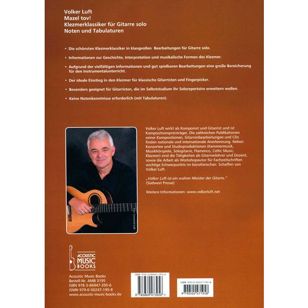 Acoustic Music Books Mazel Tov Klezmer Gitarre