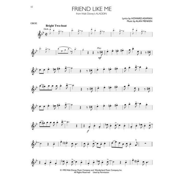Hal Leonard Disney Songs For Oboe