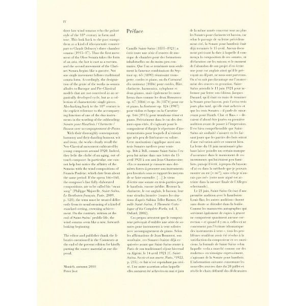 Henle Verlag Saint-Saëns Oboensonate