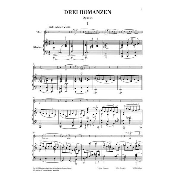 Henle Verlag Schumann Romanzen Oboe