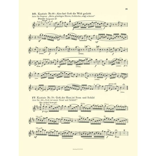 Breitkopf & Härtel Bach-Studien für Oboe 1 – Thomann UK