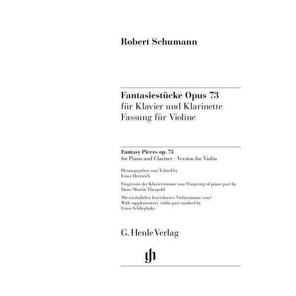 Henle Verlag Schumann Fantasiestücke Viol
