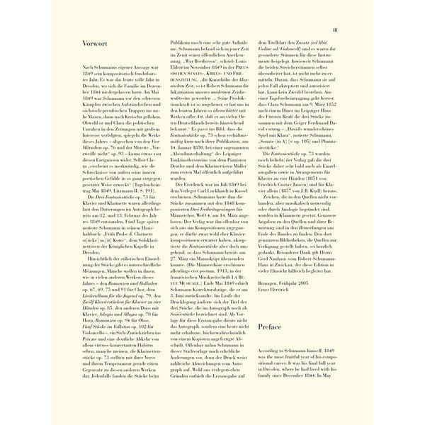 Henle Verlag Schumann Fantasiestücke Viol