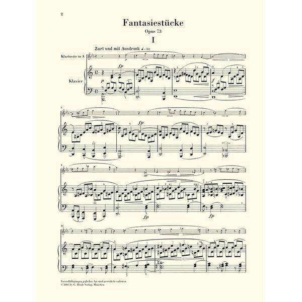 Henle Verlag Schumann Fantasiestücke Viol