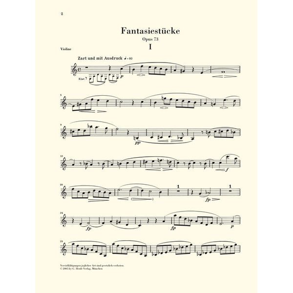 Henle Verlag Schumann Fantasiestücke Viol