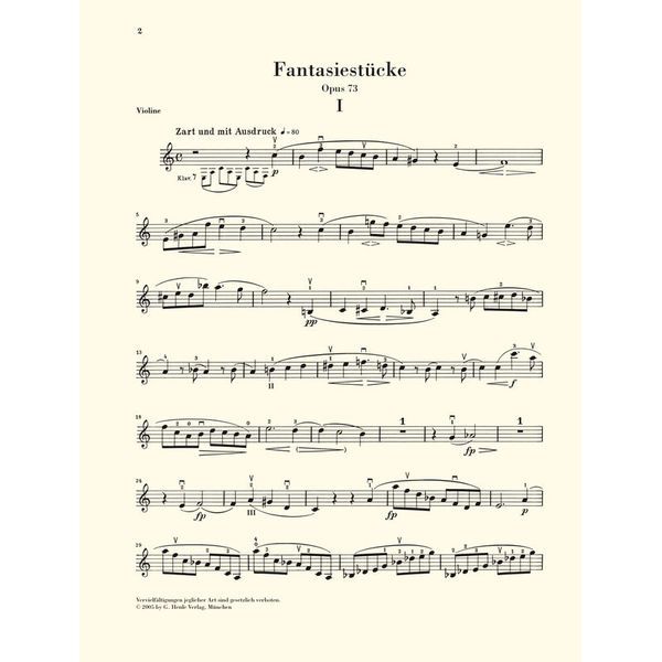 Henle Verlag Schumann Fantasiestücke Viol