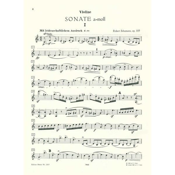 Edition Peters Schumann Sonaten Violine