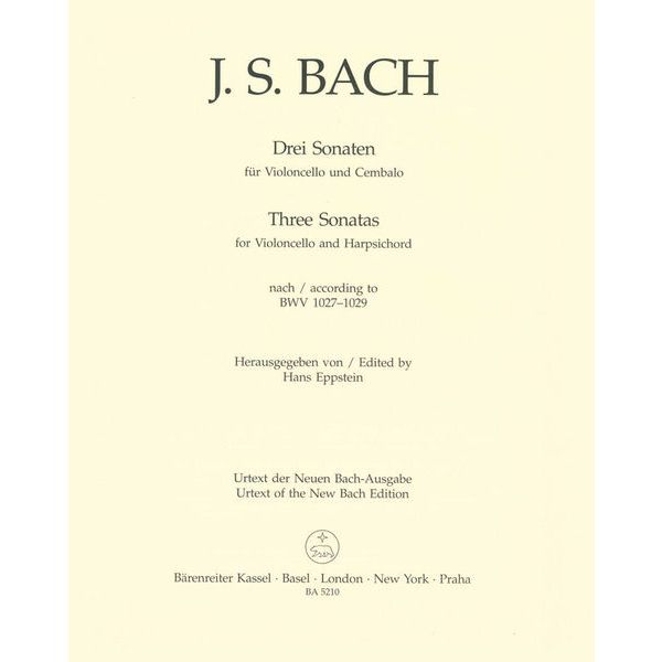 Bärenreiter Bach Drei Sonaten Cello