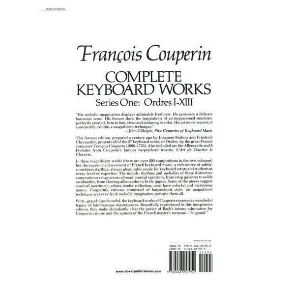 Dover Publications Couperin Complete Works