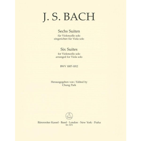 Bärenreiter Bach Suiten BWV1007-1012 Viola