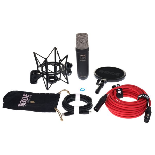 Rode NT1 5th Generation Condenser Microphone with SM6 Shockmount and Pop  Filter - Black