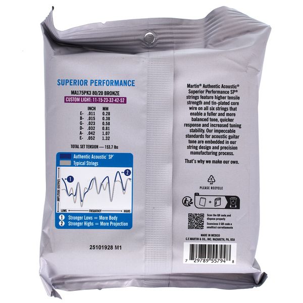 Martin Guitar MA-175 Authentic 3-Pack