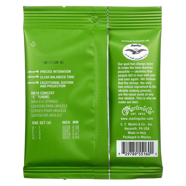 Martin Guitar M610 NEW Ukulele String Set