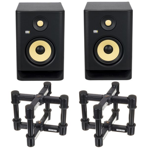 KRK ROKIT 5 G4 5 inch Powered Studio Monitor Pair with Stands and