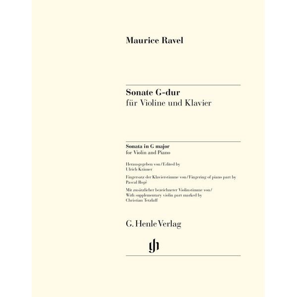 Henle Verlag Ravel Violinsonate G-Dur