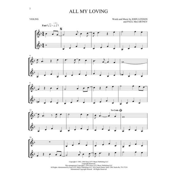 Hal Leonard The Beatles For Two Violins