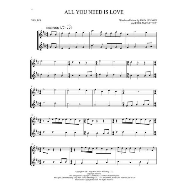 Hal Leonard The Beatles For Two Violins