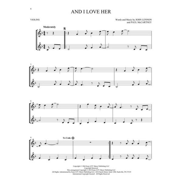 Hal Leonard The Beatles For Two Violins