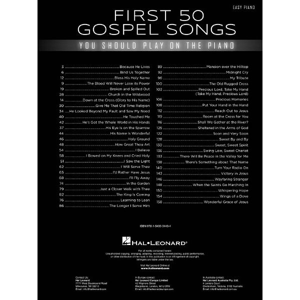 Hal Leonard First 50 Gospel Songs