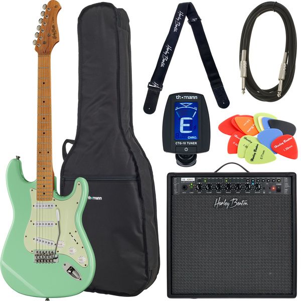 Harley Benton ST-62CC MN Seafoam Gree Set