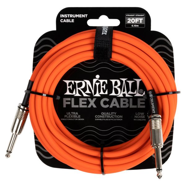 Ernie Ball Flex Cable 20ft Orange EB6421 Thomann UK
