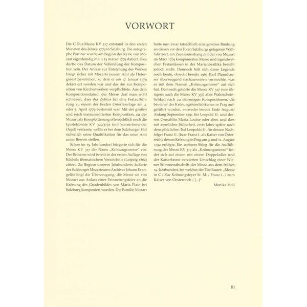 Bärenreiter Mozart Krönungsmesse