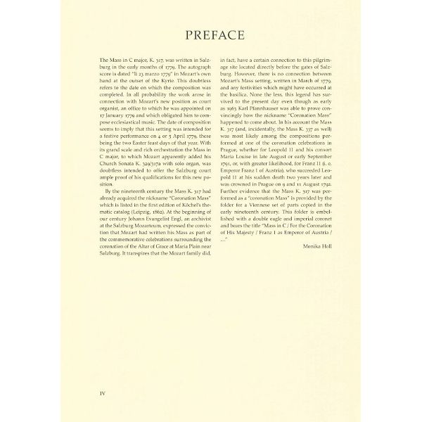 Bärenreiter Mozart Krönungsmesse