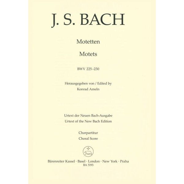 Bärenreiter Bach Motetten BWV 225-230