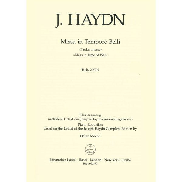 Bärenreiter Haydn Missa in Tempore Belli