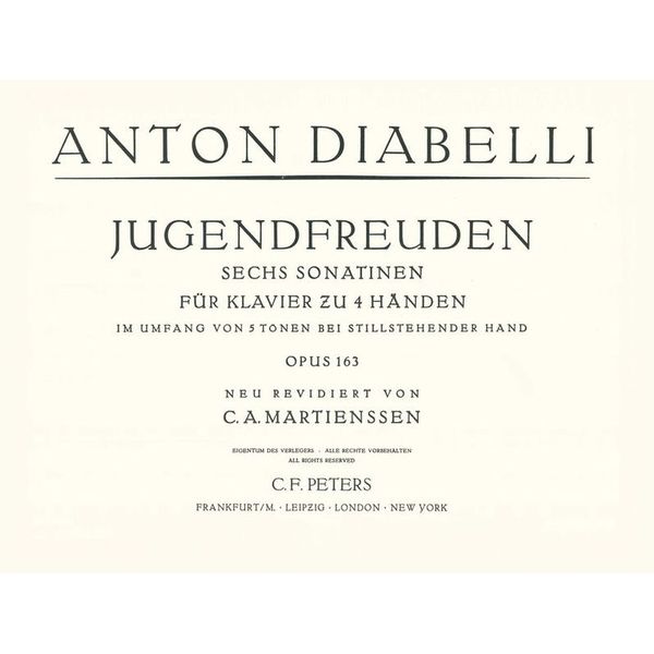 Edition Peters Diabelli Jugendfreuden op. 163