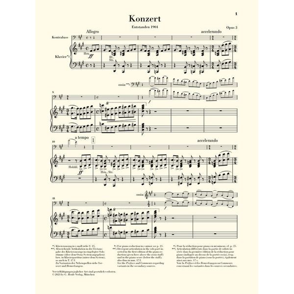 Henle Verlag Koussevitzky Kontrabasskonzert