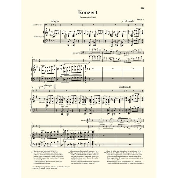 Henle Verlag Koussevitzky Kontrabasskonzert