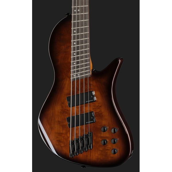 Harley Benton MSB-5 Black Flame Burl