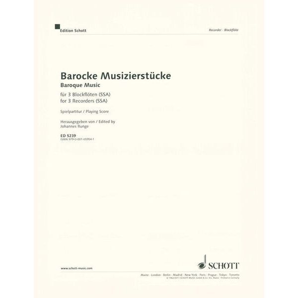 Schott Barocke Musizierstücke