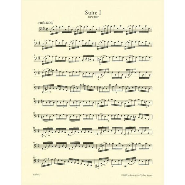 Bärenreiter Bach Suite 1 Cello